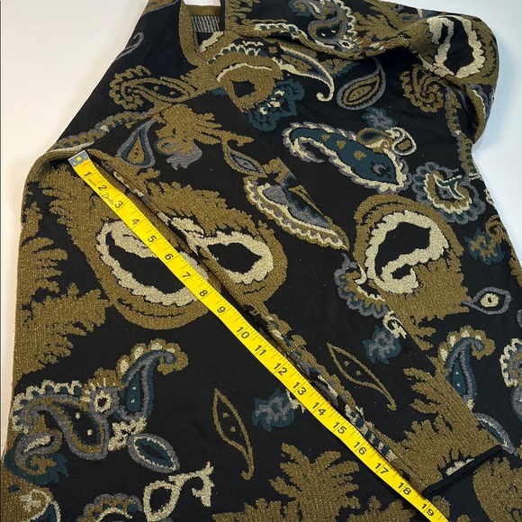 Lafayette 148 New York Wool Sweater in Olive, Black and Gray and Shimmer Sz M - Picture 8 of 9